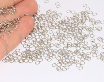 23 Ga 4mm Rhodium Plated Jump Rings, Open Jump Rings, Bracelet Connectors, Jewelry Supplies, Silver Plated Findings, MBGCR177