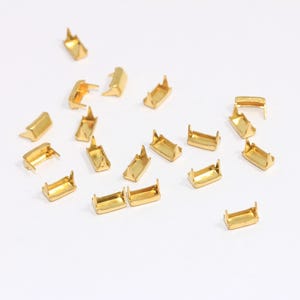 3,2x6,2mm Raw Brass Chain Crimps, Cord Tip Crimp, Fold Over Crimp Clasp, Bead Tips, Cord End Tips, Raw Brass Findings, MBGCMR1