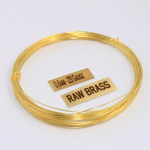 0,6mm - 23 Gauge Raw Brass And Copper Wire, Jewelry Wrapping Wire, Wholesale Jewelry Supplies, 5 Meters Roll Wire, Jewelry Supplies, MBGWR2