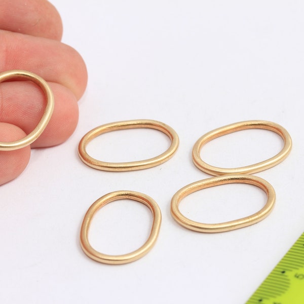 19x26mm Raw Brass Oval Ring, Connector, Closed Rings, Oval Jump Rings, Brass Crimps, Oval Connectors, Raw Brass Findings,  MBGROSE229