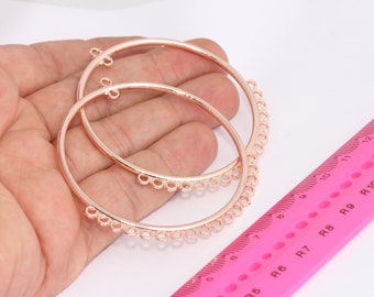 Orecchini a cerchio placcati in oro giallo e rosa 18 kt, 9 mm