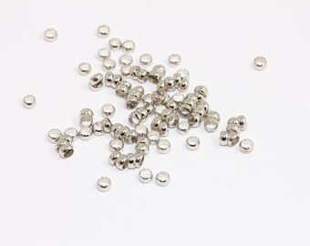 4 mm rhodinierte Quetschperlen, Quetschperlen, Spacer Quetschperlen, Versilberte Schmuckzubehör, MBGROSE316
