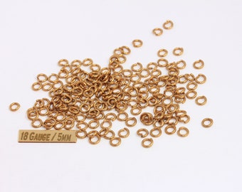 5mm 18 Gauge Raw Brass Jump Rings, Brass Connector, Open Jump Rings, Strong Jump Rings, Bulk Jump Rings, Jewelry Making Supplies, MBGHLS9