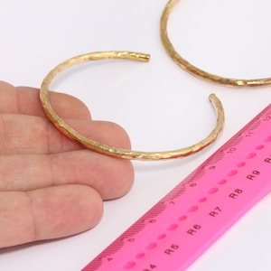 60mm Raw Brass Bracelet, Hammered Bracelet, Domed Bracelet, Brass Stacking Bracelets, Raw Brass Bracelets,  MBGBXB374