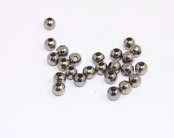 6mm Gunmetal Ball Beads, Spacer Beads, Mini Ball Beads, Bracelet Beads, Gunmetal Beads, Gunmetal Plated Findings, MBCR169