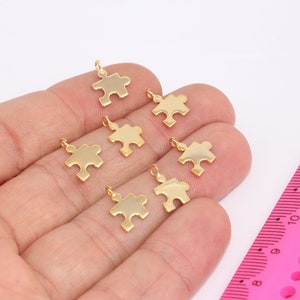 24k Shiny Gold  Plated  Puzzle Charm, Gold Plated Puzzle  MBGMLS968