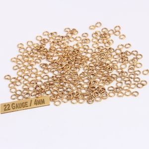 4mm 22Gauge Raw Brass Jump Rings, Brass Connector, Open Jump Rings, Strong Jump Rings, Bulk Jump Rings, Jewelry Making Supplies, MBGHLS4