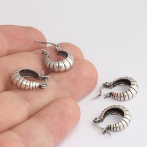 15 mm Antik Silverörhänge, Leverback-örhängen, Snäckskalshringar, Snäckskalshringörhängen, Silverörhängesspännen, Antik Silverdetaljer, MBGKDR197