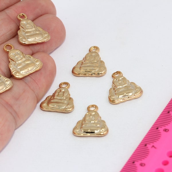 16x20mm 24k Shiny Gold Plated Buddha Charm, Buddha Pendants, Yoga Jewelry, Meditation Necklace, Gold Plated Findings, MBGMTE1259