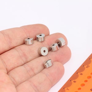30 Stück 8 mm Versilberte Spacer Perlen, Rondell Perlen, Armband Perlen, Silber Anhänger, versilbertes Zubehör, MBGAG42