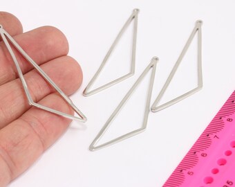 15 x 56 mm Versilberter Anhänger, Dreieck Anhänger, Geometrischer Anhänger, Dreieck Charms, Versilbertes Zubehör, MBGCHK167-2