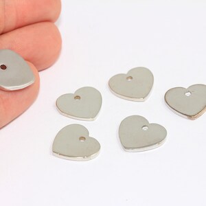 15mm Rhodium Plated Heart Charms, Love Necklace, Heart Disc Beads, Mini Heart, Necklace Heart Pendant, Rhodium Plated Findings, MBGBRT451