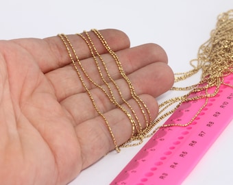 1mm Raw Brass Ball Chains, Satellite Chains, Tiny Beaded Chains, Ball Beaded Chain, Bulk Lot Chain, Raw Brass Findings, NTR, MBGBXB99