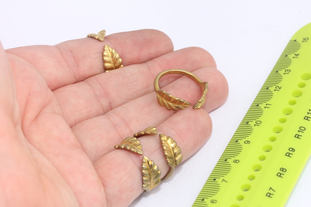 Raw Brass Leaf Ring, Leaf Ring, Greek Leaf Ring, Dainty Rings, Olive
