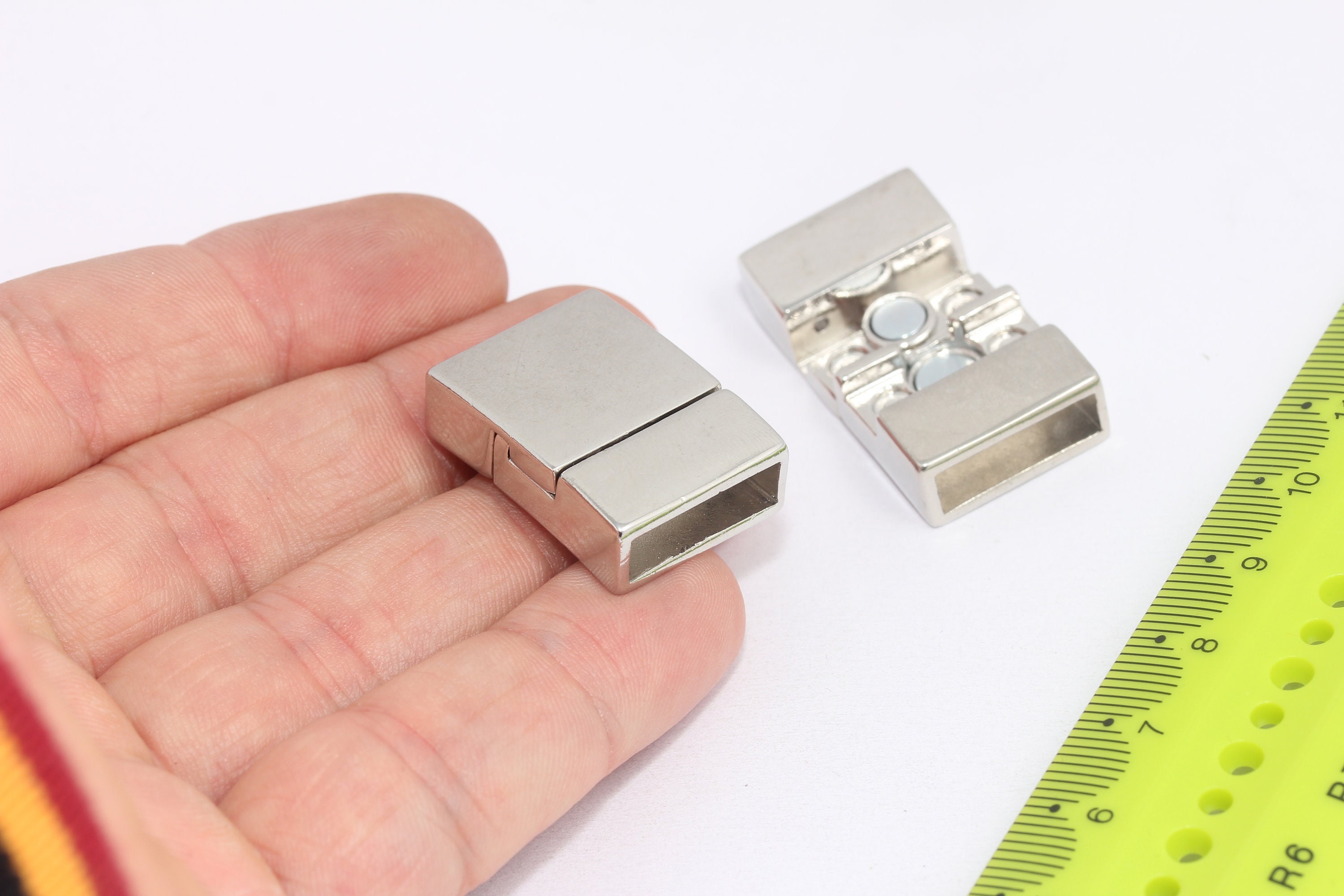 1 Piece Magnetic Clasps for Bracelet Making 8mmx3mm Inner Mechanism Lock  for 8mm Flat Band Bracelet Closure