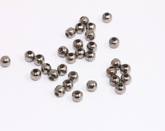 5mm Gunmetal Ball Beads, Spacer Beads, Mini Ball Beads, Bracelet Beads, Gunmetal Beads, Gunmetal Plated Findings, MBCR171