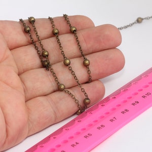 4mm Antique Bronze Satellite Chain,  Beaded Necklace Chains, Bulk Lot Chain, Bronze Plated Chains, MBGBXB71