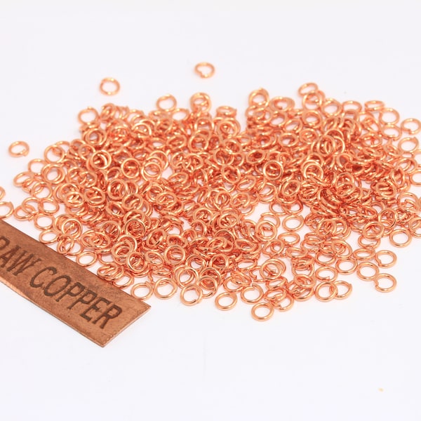 0,7 x 4 mm ruwe koperen springringen, verbindingsstukken, open ringetjes, bulkkoperen springringen, benodigdheden voor het maken van sieraden, koperbevindingen, MBGHLS36