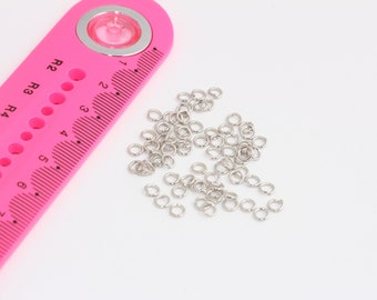 22 Ga 4mm Rhodium Plated Jump Rings, Open Jump Rings, Bracelet Connectors, Jewelry Supplies, Silver Plated Findings, MBGAG2