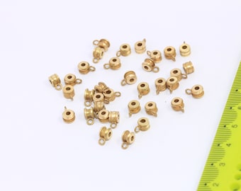 4x5mm Raw Brass Pendant Bail, Pinch Bail Necklace Pendant, Pendant Bail Connectors, Connector Spacer Beads, Raw Brass Findings, MBGCHK64-5