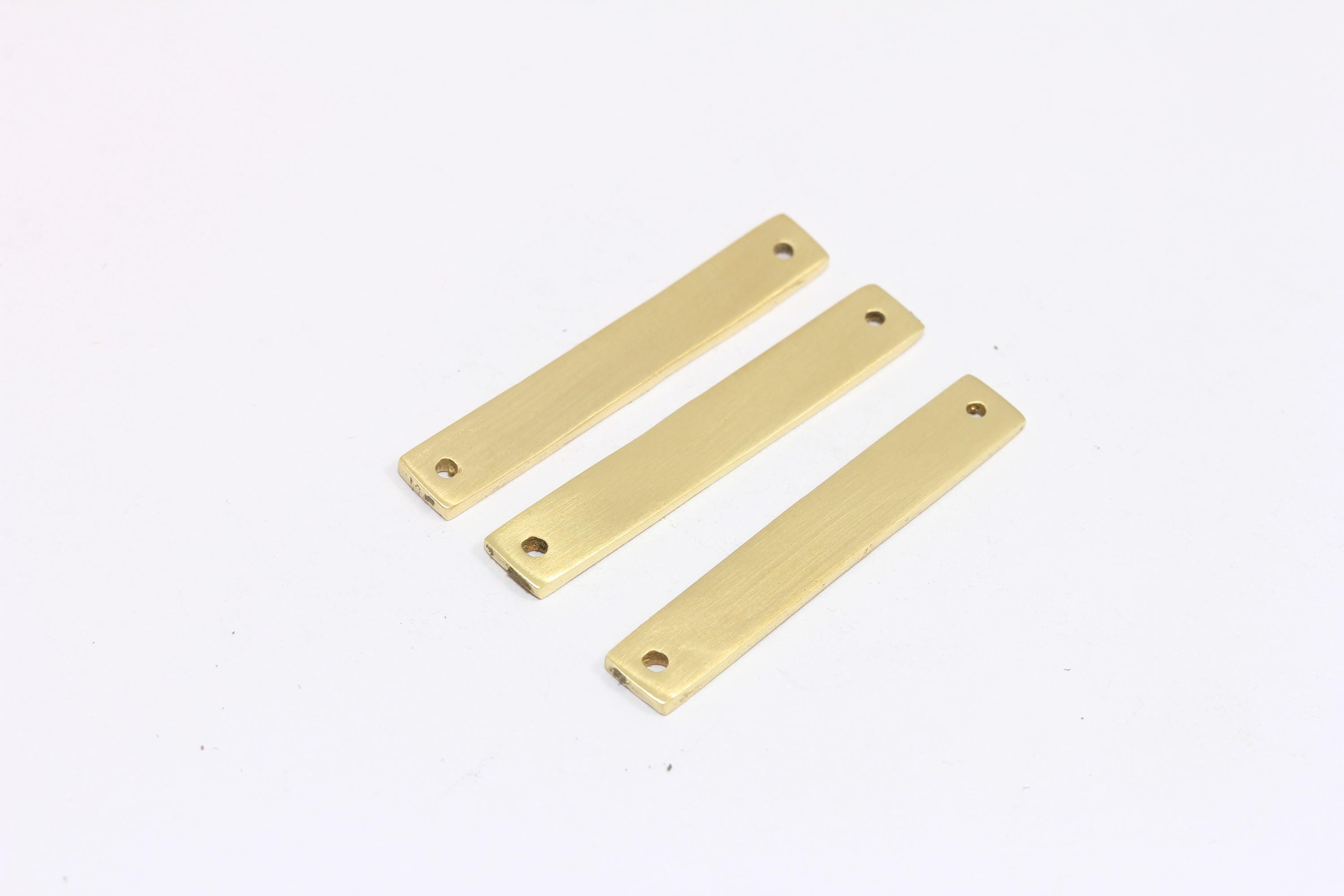 5,5x36mm Raw Brass Nameplate Bar, Rectangle Bar, Personalized Charms, Bar Necklace, Two Hole Bar Charms, Raw Brass Findings, MBGROSE306