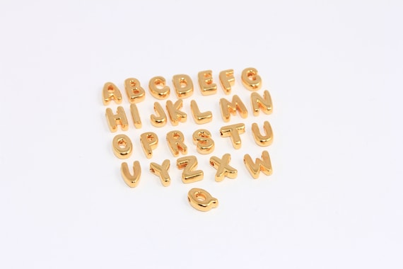 Gold alphabet charms for necklaces clearance