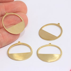 22x24mm Raw Brass Round Charms, Round Half Disc, Personalized Disc, Brass Coins, Medallion, Raw Brass Findings, MBGSLM883