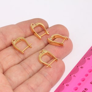 12x16mm 24k Shiny Gold Earrings, Leverback Earrings, Leverback Ear Hooks, Earring Findings, Gold Earrings, Gold Plated Findings MBGSLM891