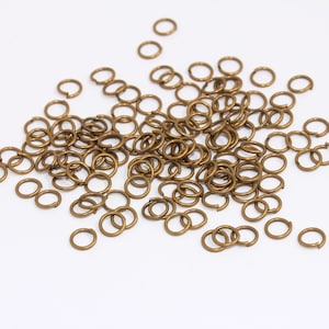 Anelli di salto in bronzo antico da 0,8 x 6 mm, anelli di salto aperti con connettore in bronzo, anelli di salto resistenti, anelli di salto in serie, accessori per la creazione di gioielli, MBGDOM53