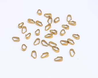 2,5x6mm Raw Brass Pinch Bails, Pendant Bails, Charm Pinch Bails, Pendant Connector, Pendant Holder, Bail, Raw Brass Findings, MBGCR16
