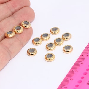 5x10mm 24k Shiny Gold Rubber Stopper, Connector, Rondelle, Gold Plated Findings, MBGFNL137