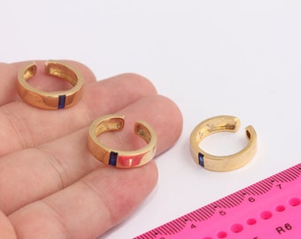 16-17mm 24k Shiny Gold Micro Pave Rings, Dainty Rings, CZ Stacking Rings, Gold Cuff Rings, Gold Rings, MBGMLS850