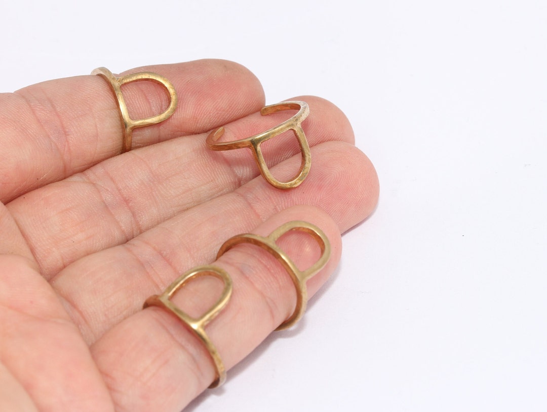 1617mm Raw Brass Nail Rings, Fingertip Ring Finger Nail Art Trendy