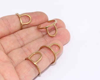 16-17mm Raw Brass Nail Rings,  Fingertip Ring Finger Nail Art Trendy Nail Open Adjustable Finger Amour, Raw Brass Findings, MBGXP476