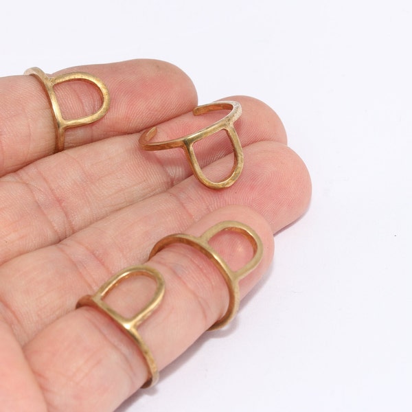 16-17mm Raw Brass Nail Rings,  Fingertip Ring Finger Nail Art Trendy Nail Open Adjustable Finger Amour, Raw Brass Findings, MBGXP476