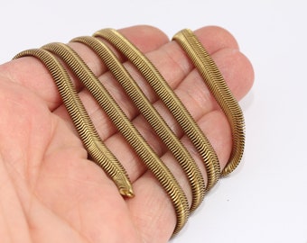 Cadenas de serpiente de latón crudo de 5,8 mm, cadenas de serpiente de malla de latón, MBGKPT5-3