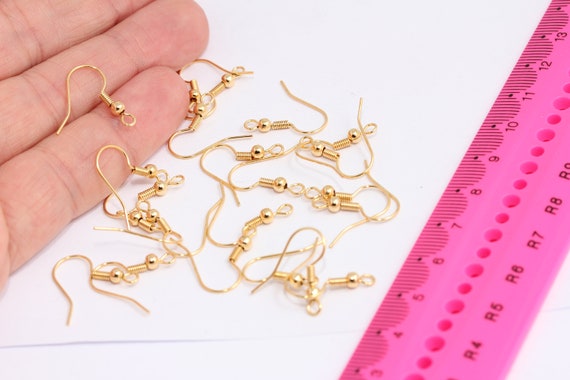 24k Shiny Gold Plated Gold Earring Hook, Gold Ear Wires, Fish Hooks, French  Hook Earrings, Earrings, Gold Plated Findings MBGCHK361