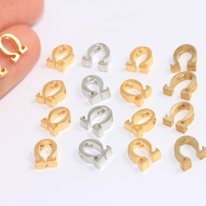 7x9mm Omega Buchstabe, Optionale Farbe Omega Buchstabe Perlen, Omega Beta Symbol Anhänger, Armbandperlen, griechisches Alphabet, Schmuckzubehör, MBG