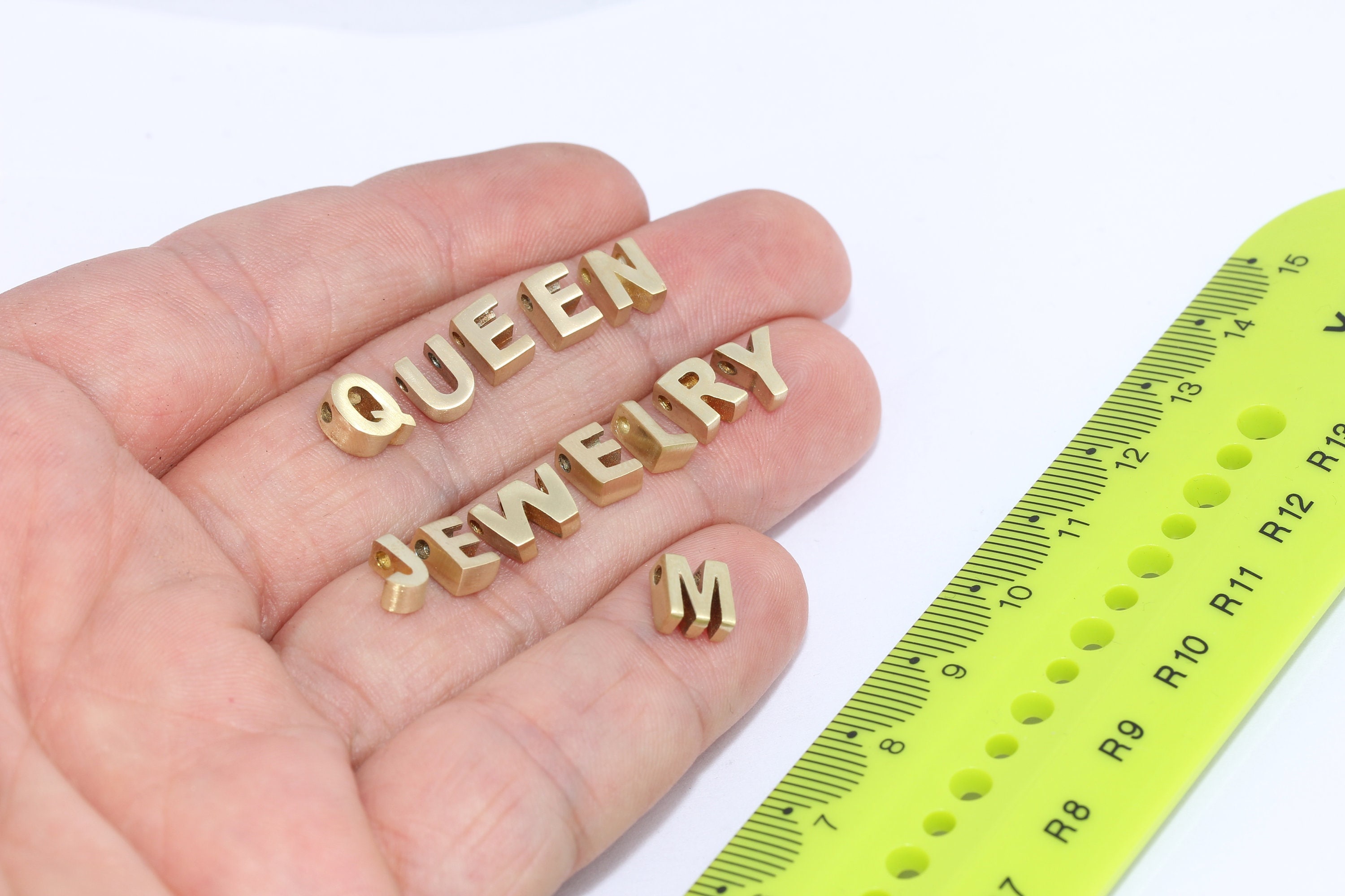 Raw Letters 6x7mm Raw Brass Letters, Letter Charms, Letter Beads, Initial Charms ...