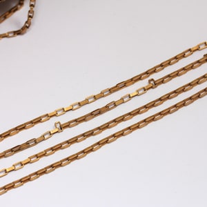 2mm Raw Brass Flat Oval Chains, Rolo Cable Chains, Rolo Necklace Chain, Bulk Lot Chain, Tiny Box Chain, Raw Brass Findings, MBGBXB100-5