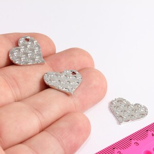 17x19mm Rhodium Plated Star Heart, Stars Heart Pendant, Silver Heart Necklace Charms, Heart Charm, Rhodium Plated Findings, MBGCR64-2