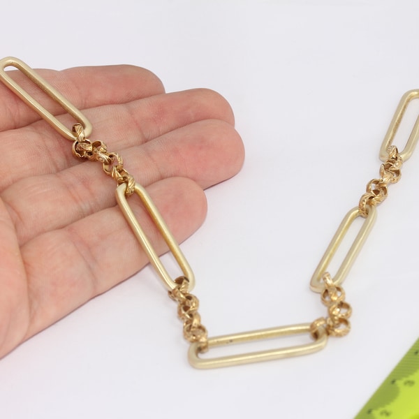 9x32mm Raw Brass Chains, Polished Brass Necklace Chains, Large Link Chain, Oval Link Chain, Raw Brass Findings MBGBXB420