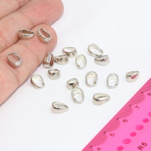 9mm Rhodium Pinch Bails, Pendant Bails, Charm Pinch Bails, Pendant Connector, Pendant Holder, Bail, Silver Plated Findings,  MBGMTE793