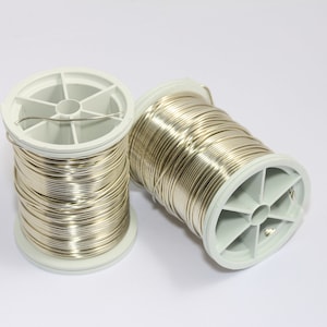0,8mm - 20 Gauge Rhodium Plated Wire, Jewelry Wrapping Wire, Wholesale Jewelry Supplies, 5 Meters Roll Wire, Silver Jewelry Supplies, MBGWR7