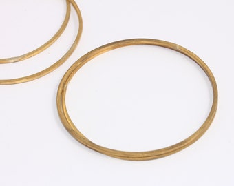 Pulseira de latão bruto de 64 mm, pulseira pequena, pulseira abaulada, pulseira para usar em conjunto com outras pulseiras, pulseira rígida, acessórios para joias em latão bruto, MBGBXB364