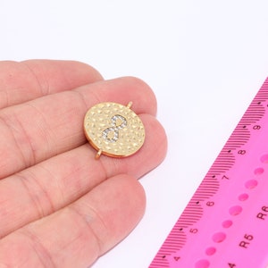 18x24mm 24k Shiny Gold Charms, Cubic Zirconia Infinity Charm, Infinity, Infinity Bracelet, Bracelet Connector,  MBGZRCN327