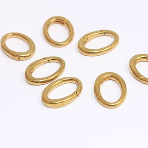 12x17mm Raw Brass Spring Clasp, Large Oval Clasp, Oval Ring Clasps, Strong Raw Brass Clasp, Necklace Closures, Raw Brass Findings, MBGCMR60