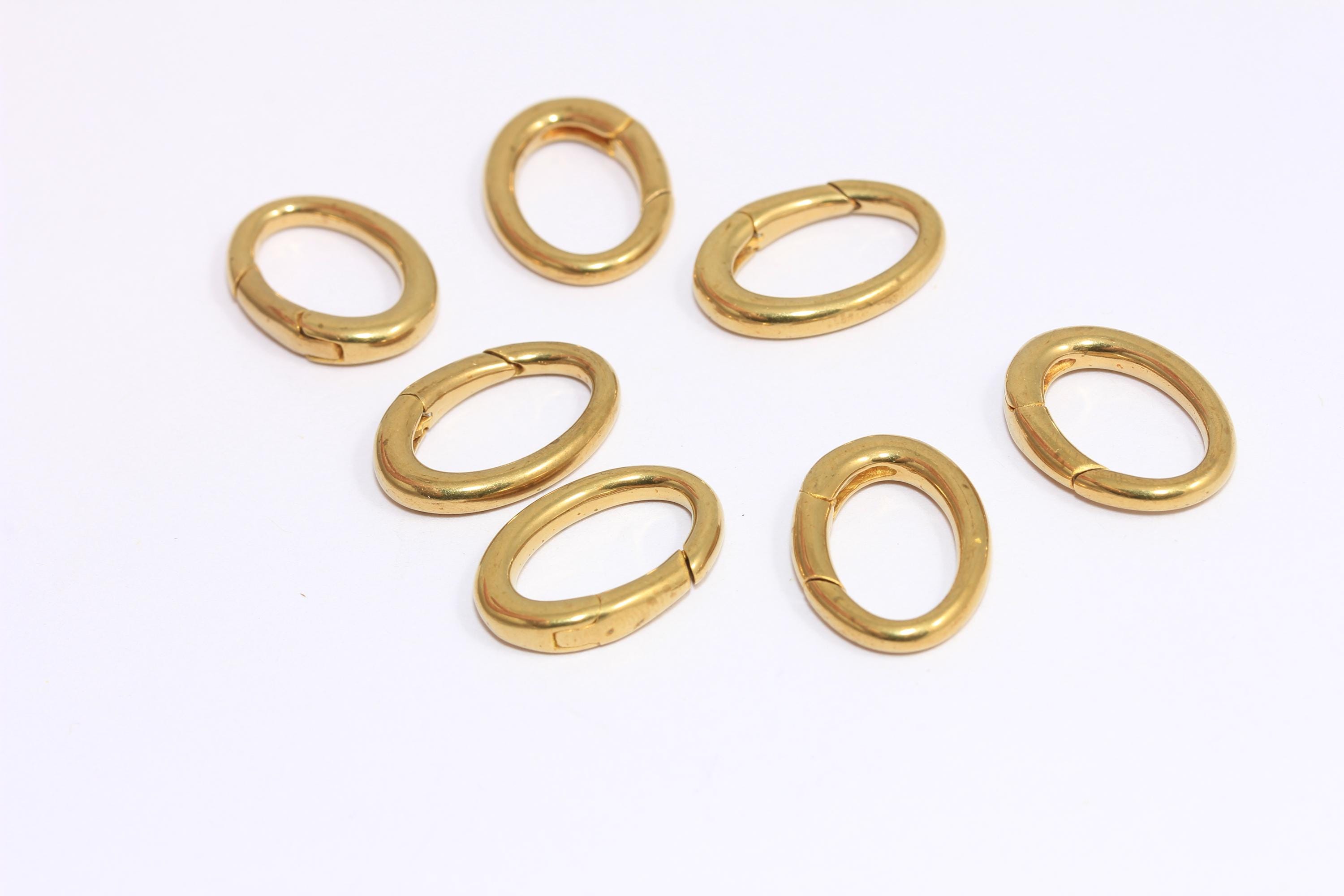 12x17mm Raw Brass Spring Clasp, Large Oval Clasp, Oval Ring Clasps, Strong Raw Brass Clasp, Necklace Closures, Raw Brass Findings, MBGCMR60