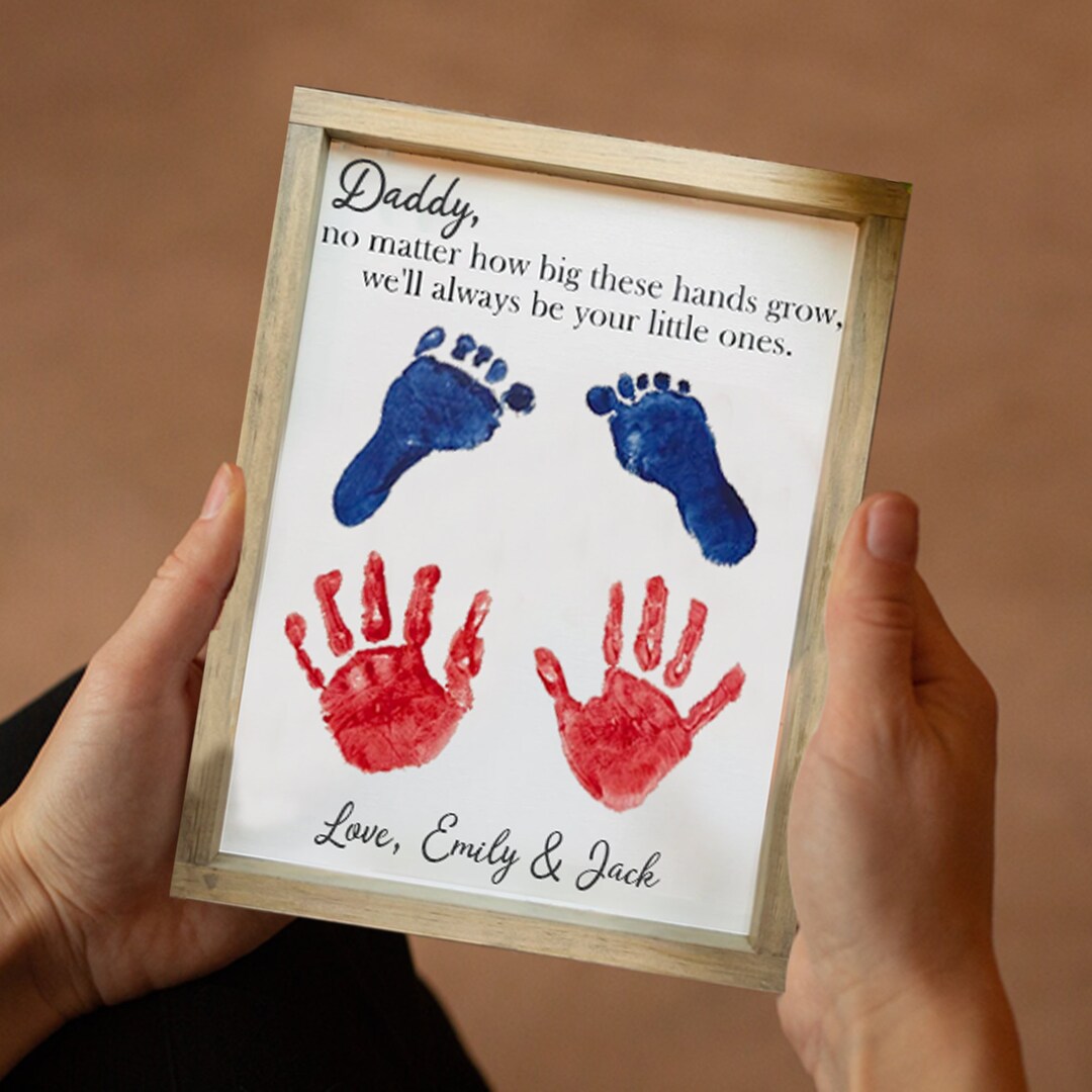 Vatertag Handabdruck Holzschild DIY Kinder Handabdruck Kinder Etsy.de