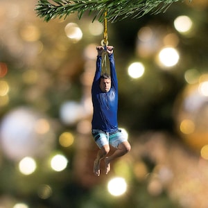 I Think You Should Leave Zip Line Acrylic Christmas Ornament, Funny Meme Ornament Christmas Gift, Tim Robinson Ornament, ITYSL image 1